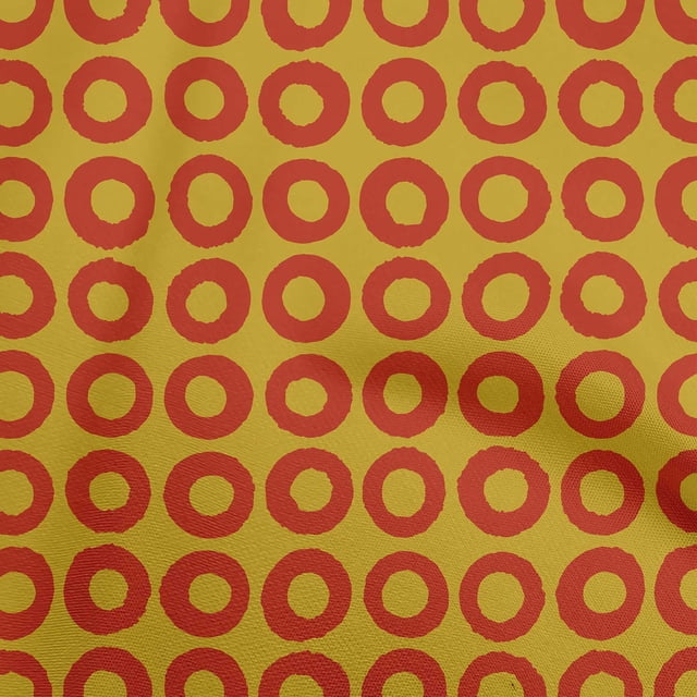 oneOone Rayon Gamboge Yellow Fabric Geometric Craft Projects Decor Fabric Printed By The Yard 56 Inch Wide