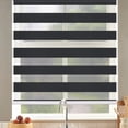 thumbnail image 1 of LUCKUP Cordless Zebra Blinds Roller shades for window Day and Night Blind Dual Layer Light Filtering Shade Light Control Room Darkening Horizontal Window Treatment 29" W X 72" H, Black, 1 of 7