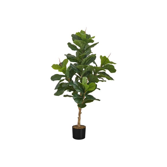 Monarch Fiddle Tree - Plante Artificielle avec Jardinière pour la Maison - 47,24 Po - pot Noir, Vert