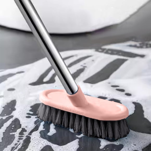 Yeciiwht Floor Scrub Brush with Long Handle, Heavy Duty Stiff Bristle Brush for Bathroom Tile Grout Cleaning