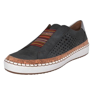 Espadrilles Femme Plates avec Espadrilles Chaussures de Mode Bout Rond à Enfiler pour Femme Ajourées Chaussures Décontractées pour Femme Espadrilles pour Femmes Chaussures (Noir, 5,5)