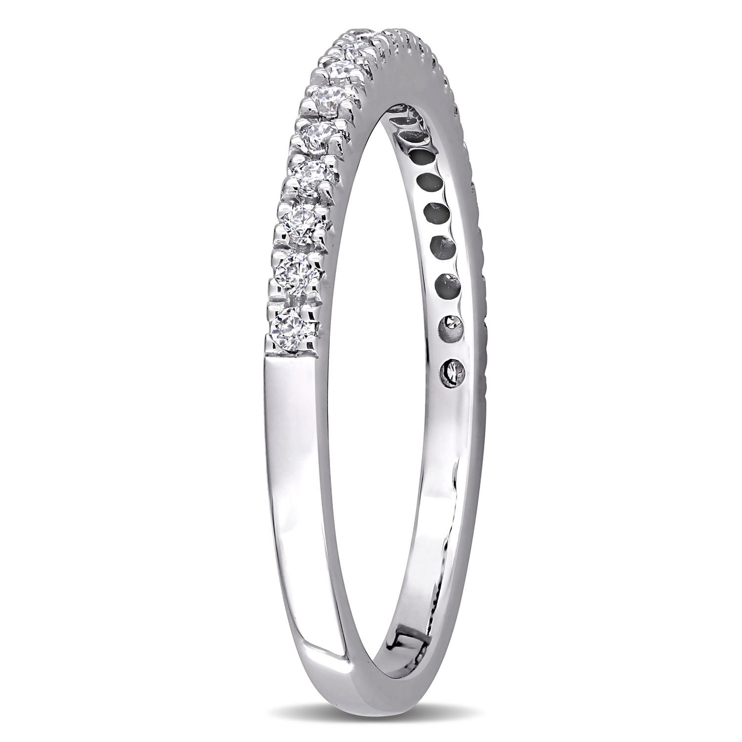 Bande de mariage Miabella avec Moissanite 1/5 carat p.g.t. en or blanc 10K