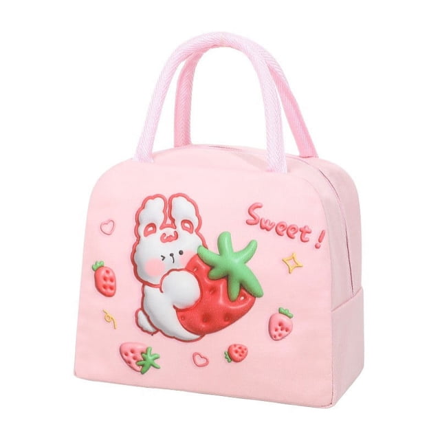 Oleegame 1 Pce Sac de Rangement pour Produits à Main Sac Isolé Sac pour Boîte à Lunch Sac à Lunch Chiot Brun (Isolation 3D) Rose