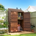 thumbnail image 2 of Outsunny Remise en Bois, Armoire de Rangement Extérieure à Doubles Portes, Brun Mélangé, 2 of 10