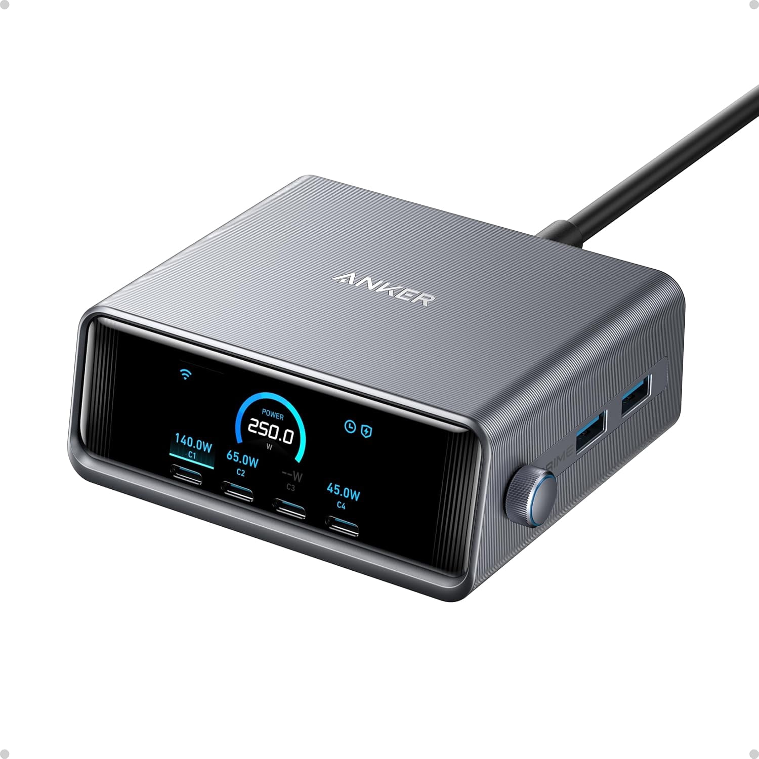 Prime Numbers Craft Anker Prime 250W USB-C Charger, Ultra-Fast 6-Port GaN Charging Station ...