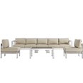 thumbnail image 3 of Modway Shore Sectionnel de Mobilier de Patio Extérieur en Aluminium, 6 Pcs, Gris, 3 of 7