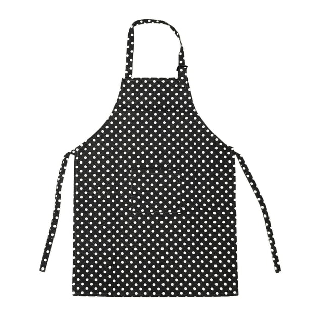 TOPTIE Kids Aprons with Pocket & Adjustable Strap, Child Chef Bib Apron for Kitchen Cooking Baking Painting-Black Dot-S
