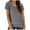 Grey, variant on LUOGENLI Female T-shirts for Womens Women's Solid Color V Neck Casual Short Sleeve T Shirt | Fashionable & Versatile Basic Tee Tee T-shirts Womens White Valentines Black XXL