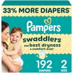 Pampers Swaddlers Couches, taille 2 (10-22 lbs), Absorbant, maintient bébé sec et confortable, la peau sans risque couche de bébé jetable