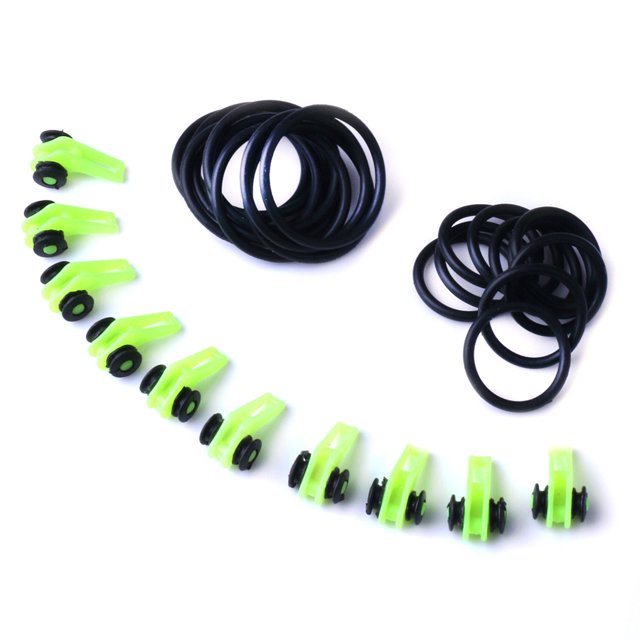 Transemion Boodun 10Pcs Fishing Hook Keeper Fish Rod Pole Lures Bait green 1Set