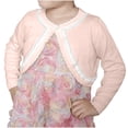 thumbnail image 2 of Besolor Girls Cropped Shrug Cardigan Open Front Long Sleeve Knit Sweaters Button Closure Cover up Tops for Dress, 2 of 7