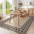 thumbnail image 2 of Garvee 5'x7' Modern Bordered Rug Solid Area Rug, Geometric Washable Rugs Stain Resistant Low Pile Rug Non Slip Indoor Outdoor Carpet for Living Room Bedroom Home Office, Jute, 2 of 8