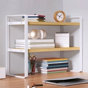 LSLJS Double-Tier Desktop Storage Shelf Student Desk Organizer Office Computer Desk Tiered Cabinet Clothing & Wardrobe Storage