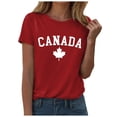 thumbnail image 1 of WEIYLL T-Shirt Femme Jour du Canada Imprimé Feuille d'Érable Rouge Tailles TG, 1 of 3