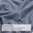 thumbnail image 2 of Bare Home Flannel Sheet Set - 100% Cotton - Deep Pocket - Queen, Heathered Indigo, 4-Pieces, 2 of 7