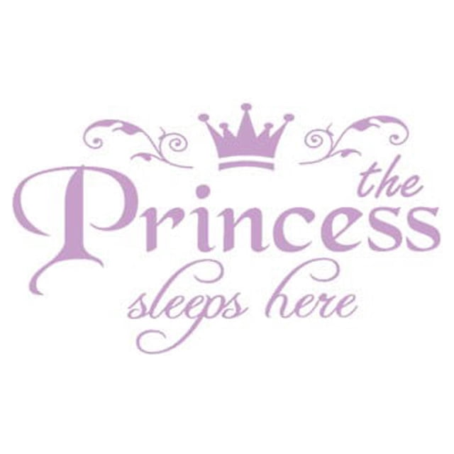 VogueV Princess Wall Decal - Removable Floral Door Sticker Purple
