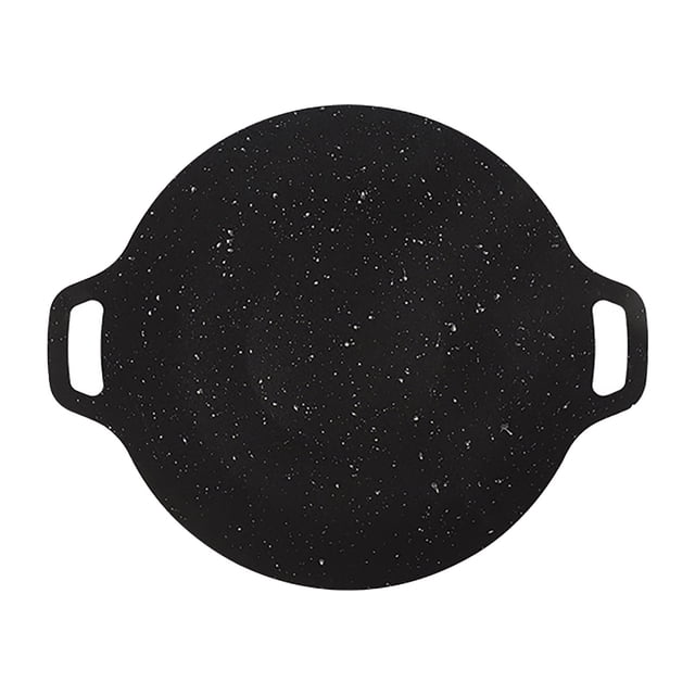 Poêle-gril Ronde Coréenne pour BBQ - Fonte Antiadhésive, Multi-Usage pour Cuisson Intérieure/extérieure, Camping/cuisine
