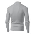 thumbnail image 3 of Rbaofujie Chandail à Col Rond pour Hommes Mode Hommes Couleur Unie Demi-Fermeture Éclair Tricoté Col Montant Chandail Décontracté Gris Chandail à Capuchon Lesté, 3 of 8