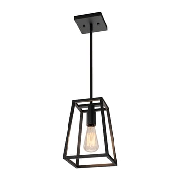 Artika Carter Modern Mid-Century Pendant Light Fixture, Matte Black