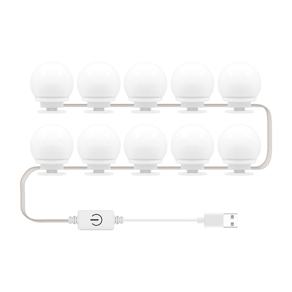 Mistaha Vanity Mirror Light Bulb Kit with USB Touch Control - Adjustable Brightness & Color Temperature - 10 Dimmable LED Bulbs for Makeup Table - 3 Color Modes - Long Press for Infinite Dimming - 5V