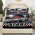 thumbnail image 3 of Erosebridal Geometric Buffalo Sheet Set Twin,Fast Car Bedding Sets Twin Size,Racing Car Decoration,Breathable,3pcs, 3 of 7