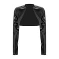 thumbnail image 3 of vastwit Womens Faux Leather Cropped Jacket Open Front Long Sleeve for Themed Parties Black L, 3 of 5