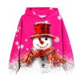 thumbnail image 1 of Chandails pour Enfants Chandail de Noël pour Enfants T-shirt à Manches Longues à Motif T-shirt Imprimé Col Rond Haut Court Garçons et Filles Âgés Chandail à Capuchon Roses 4 Ans, 1 of 3