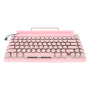 Typewriter Mechanical Keyboard, 83 Key Multifunctional  Mechanical Keyboard, Adjustable Brightness, Impact  Material, 2000mA Capacity, for Win, IOS,