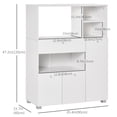 thumbnail image 3 of HOMCOM Armoire de Rangement pour Garde-Manger de Cuisine, Buffet/vaisselier avec Support pour Micro-Ondes, 3 of 10