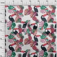 thumbnail image 3 of oneOone Rayon White Fabric Floral Flower With Birds Craft Projects Decor Fabric Printed By The Yard 56 Inch Wide, 3 of 5