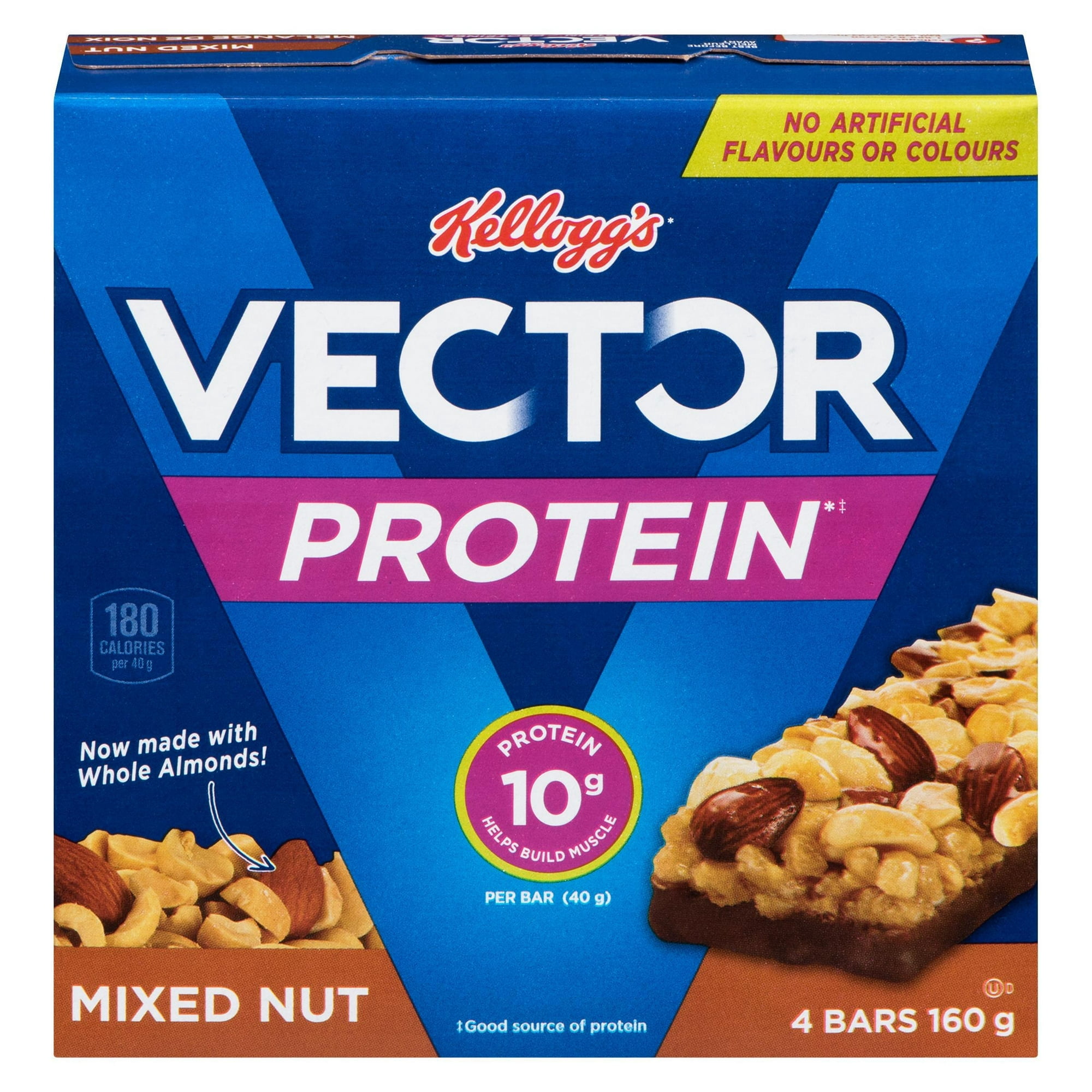 Kellogg's Vector Protein bars, Mixed Nut Box of 4 Bars