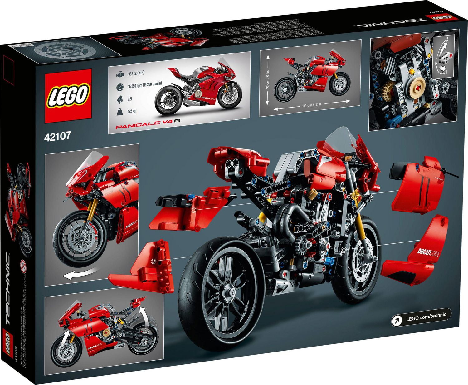 LEGO Technic Ducati Panigale V4 R 42107, Ensemble de construction (646 pièces)