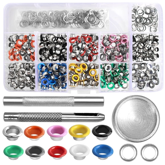 RKSTN Kitchen Utensils Set Kitchen Essentials 400 Set 6mm Grommets Kit Metal Eyelets Shoes Clothes Crafts 10 Colors Kitchen Decor