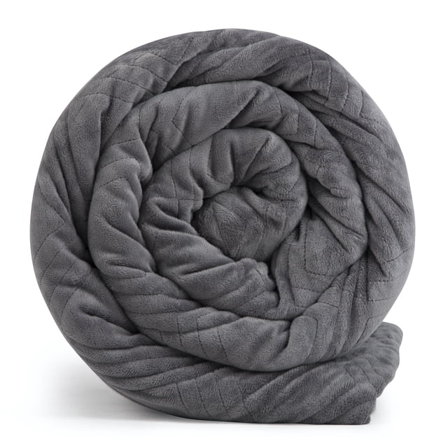 Hush Classic Couverture Pondérée 15 lb. Jumeau 60 Po x 80 Po avec Housse de Couette, Gris