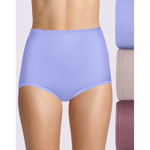 Bali Womens Skimp Skamp Brief 3-Pack, 6, Winter LakeRosewoodRustic Berry Red