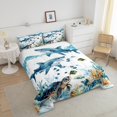 thumbnail image 4 of Erosebridal Ensembles de Literie Tortue de Mer Dessin Animé Simple avec Couette, Insert de Couette Requin de Mer, Décor Marin Dessin Animé, Réversible 2 Pcs, 4 of 7