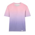 thumbnail image 5 of Timegard Hauts d'Été pour Femmes Col Rond Manches Courtes Couleur Dégradée Blouse Confortable Décontractée Ample Hauts, 5 of 5
