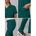 thumbnail image 4 of Adar Addition Go-Basic Scrub Set For Women - Slim V-Neck Scrub Top & Skinny Cargo Scrub Pants, 4 of 7