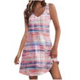 thumbnail image 2 of Ovzne Robes d'Été pour Femmes Robe Femme Décontractée avec Poches Été Boho Robe de Plage Robe T-Shirts Robe Col en V Ample Robes Débardeur Robe d'Été Imprimée Liquidation, 2 of 7