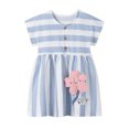 thumbnail image 2 of LYMAYTER Robe d'Été Décontractée pour Tout-Petites Filles, Mignonne à Rayures Imprimées, Douce à Manches Courtes, Robe de Tous les Jours 2-7 Ans, 2 of 8
