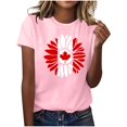 thumbnail image 1 of Pisexur Hauts pour Femmes, Hauts d'Été pour Femmes, Nouveau Pull à Manches Courtes Col Rond Décontracté Imprimé Rose, 3TG, 1 of 4