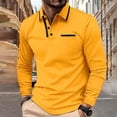 thumbnail image 3 of QIPOPIQ Polo pour Homme à Manches Longues Mode Col à Rayures Diagonales T-Shirt Classique Décontracté Liquidation, 3 of 9