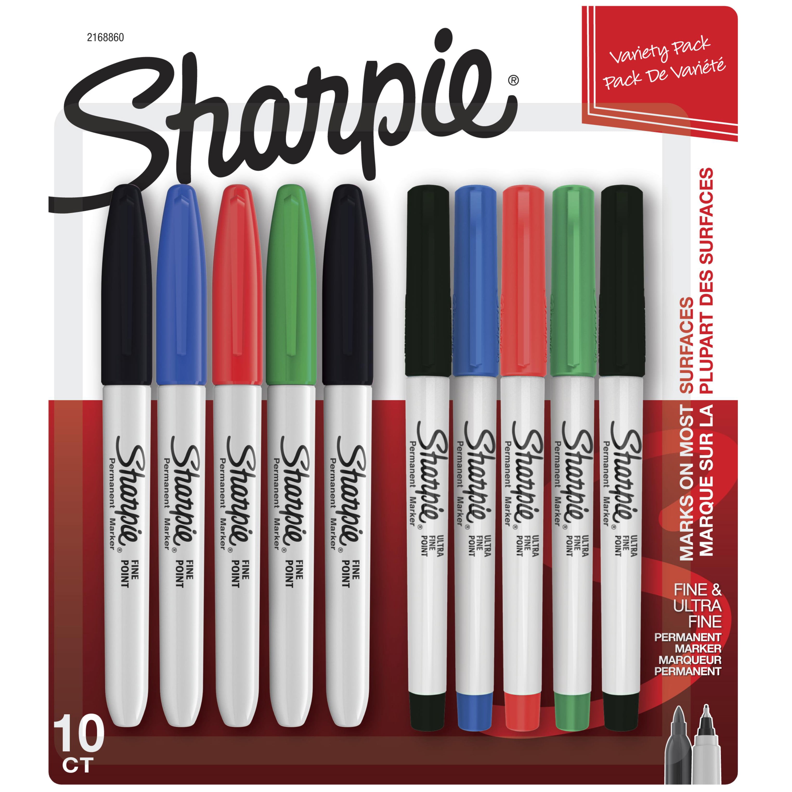 Sharpie Permanent Markers, Fine and Ultra-Fine Points, Assorted, 10 Count