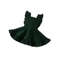 thumbnail image 2 of Kmbangi Girls Solid Color Suspender Skirt Sleeveless Square Collar Large Hem High Waist Dress with Ruffles, 2 of 9