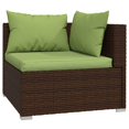 thumbnail image 3 of vidaXL 4 Piece Garden Lounge Set with Cushions Brown Poly Rattan, 3 of 5