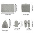 thumbnail image 4 of FONDOTIN 1Set Portable Felt Showering Hats And Gloves Perfect For Sauna And Swimming Activities, 4 of 5