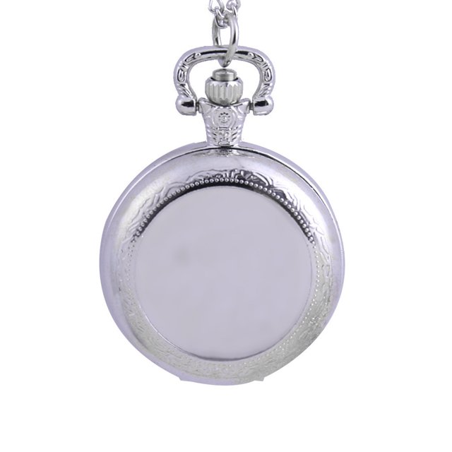 WIFKLSIIPG Featured Couple Pocket Watch Silver Groove Versatile Clothing Chain Pocket Watch