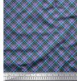 thumbnail image 1 of Soimoi Velvet Fabric Diagonal Check Fabric Prints by Yard 58 Inch Wide, 1 of 5