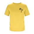 thumbnail image 4 of Pisexur Shirts for Man T Hommes Mode Décontractée Imprimé Col Rond Pull T-Shirt Manches Courtes Blouse Jaune,S Chemises de Golf Hommes & Chemises Hommes, 4 of 6