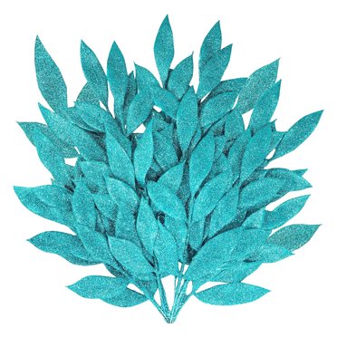 10PCS Christmas Glitter Leaves Gold Leaf Picks - Spray Tree Picks, Sparkling Design, Suitable for Christmas Tree Wreath Garland Vase Fillers